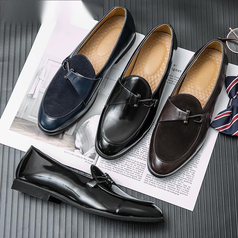 

Men Shoes loafers High Quality PU Solid Color Break Fashion Square Toe Classic Comfortable Casual British Outdoor DH913, Clear
