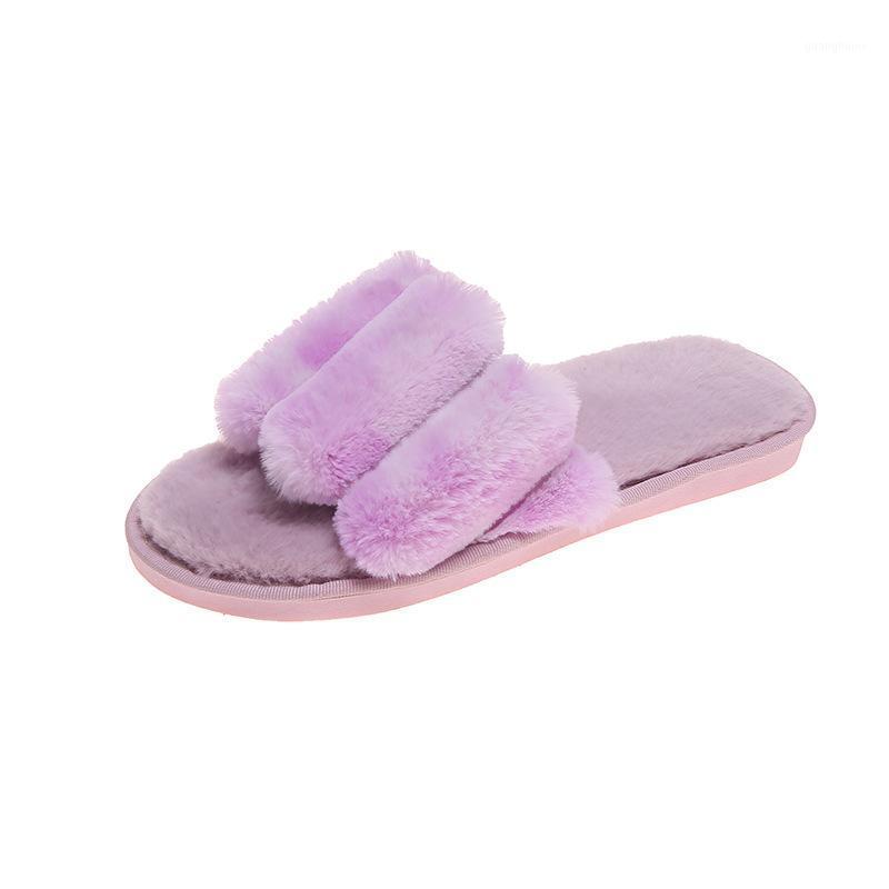 

Slippers Women Indoor Autumn House Winter Warm Plush Pink Color Non-slip Cozy Home Furry, Black