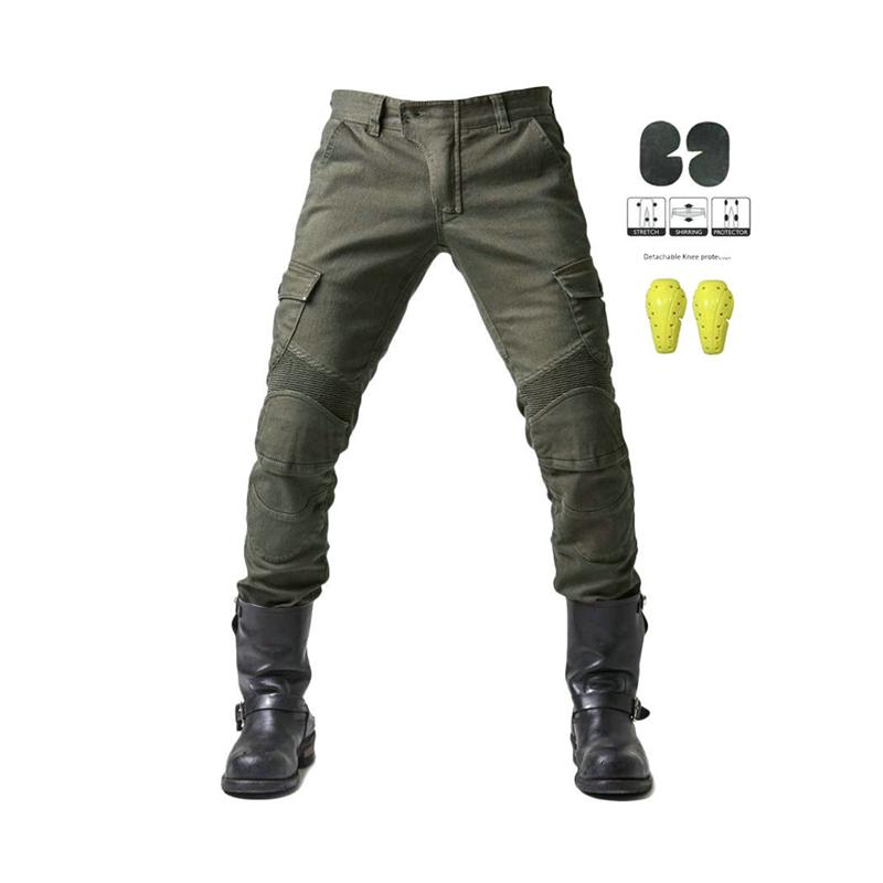 

Men's Jeans Men's Cycling Trousers Summer Motorcycle Anti-Fall Rider Gear Stretch Racing Pants Cotton Slim Solid ClothingMen's, Black