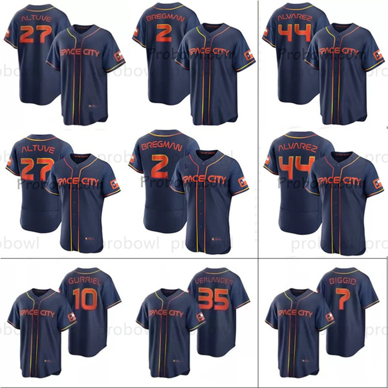 

Houston Mens Womens kids Astros 27 Jose Altuve Jerse 2022 City Connect Space Justin Verlander Alex Bregman Michael Brantley Yuli Gurriel Alvarez Baseball jerseys 11, Color 3