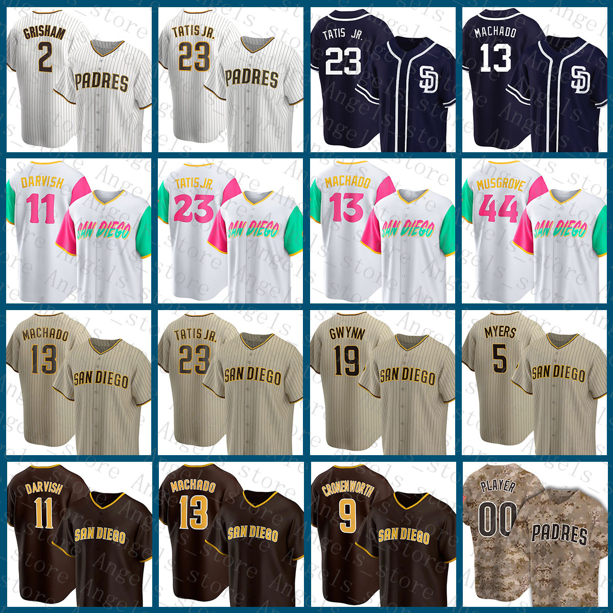 

2022 New San Diego Baseball Jersey Padres 23 Fernando Tatis Jr. Manny Machado Tony Gwynn Wil Myers Yu Darvish Jake Cronenworth Trent Grisham Trevor Hoffman Eric Hosmer, 2022 custom(jiaoshi