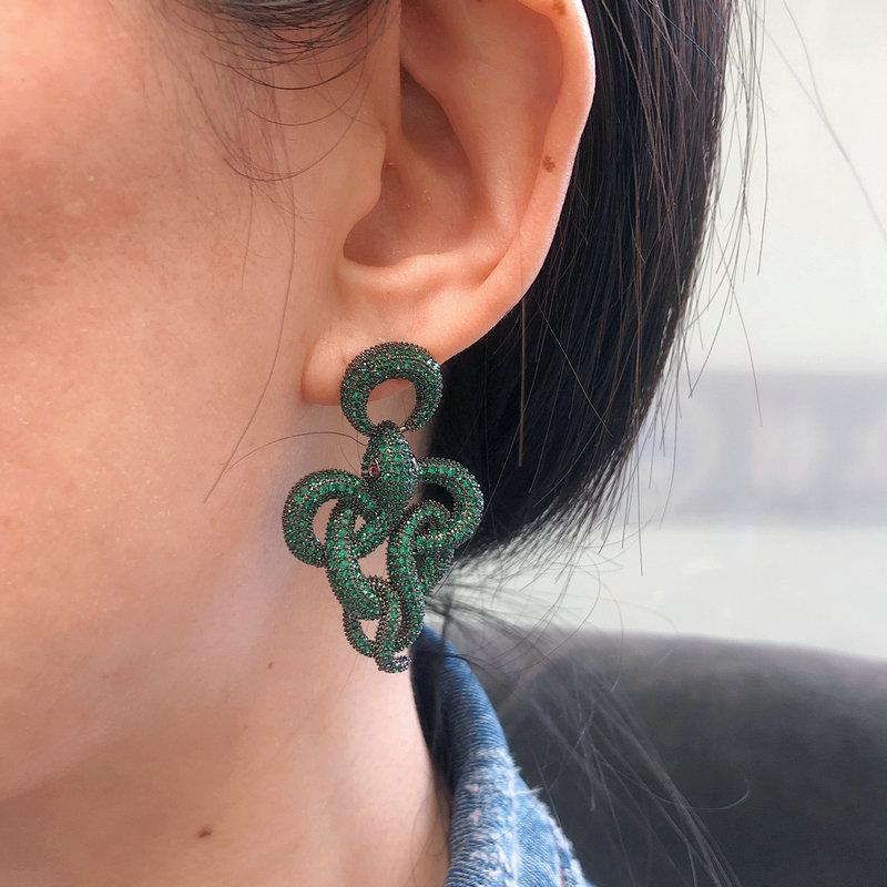 

Stud Bilincolor Fashion Big Green Snake Earring For WomenStud