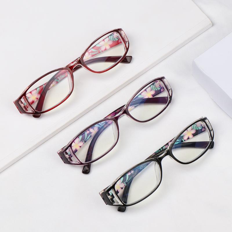 

Sunglasses 1PC Women Reading Glasses For Parents Portable Flowers Print Anti-Blue Light Eyeglasses Urltra-Light Eye Protection Eyewear, White;black