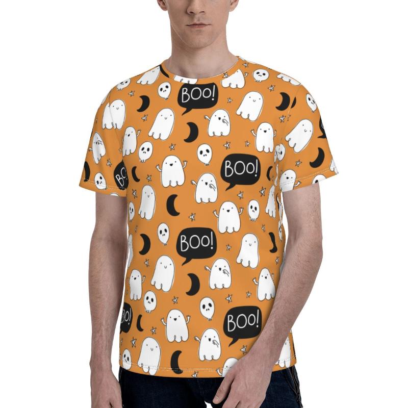 

Men' T-Shirts Halloween Spooky Bat Moon T-Shirt Funny Basic Cute Polyester T Shirt Graphic Short Sleeves Tee Men Oversize, As picture