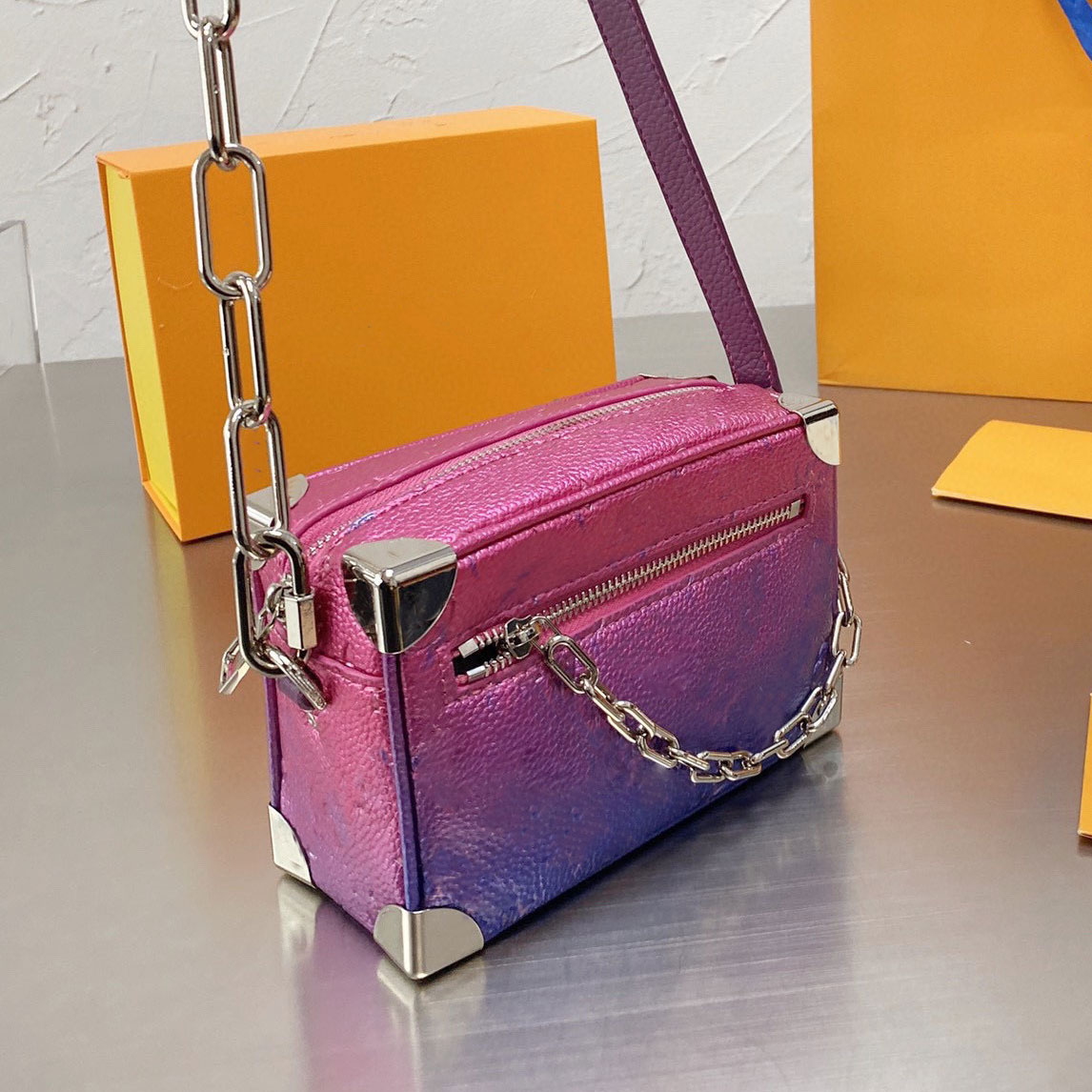 

2022 Fashion Bags Mini Soft Trunk Square Bag Purses New Style Genuine Leather Bucket Shoulder Bag Women Chain Bags Cross Body bag Handbags, Customize