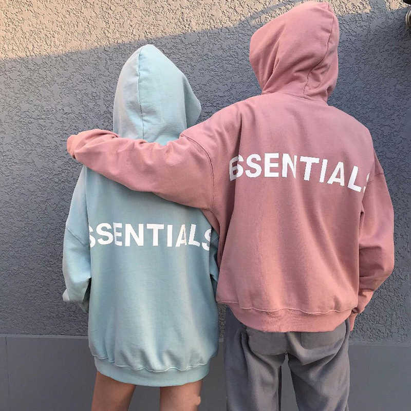 Essentials Hooded Mens Womens Fashion Streetwear Pullover Loose Hoodies Amants Tops Vêtements Réflexion Plux pour les couples Sweat à capuche