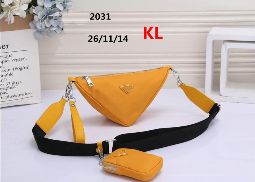 

Womens 2pcs/set Nylon Shoulde Bags Crossbody wallet Luxury Designer Crossbody Triangle bag girl Women Coin Purse wallet, Blue