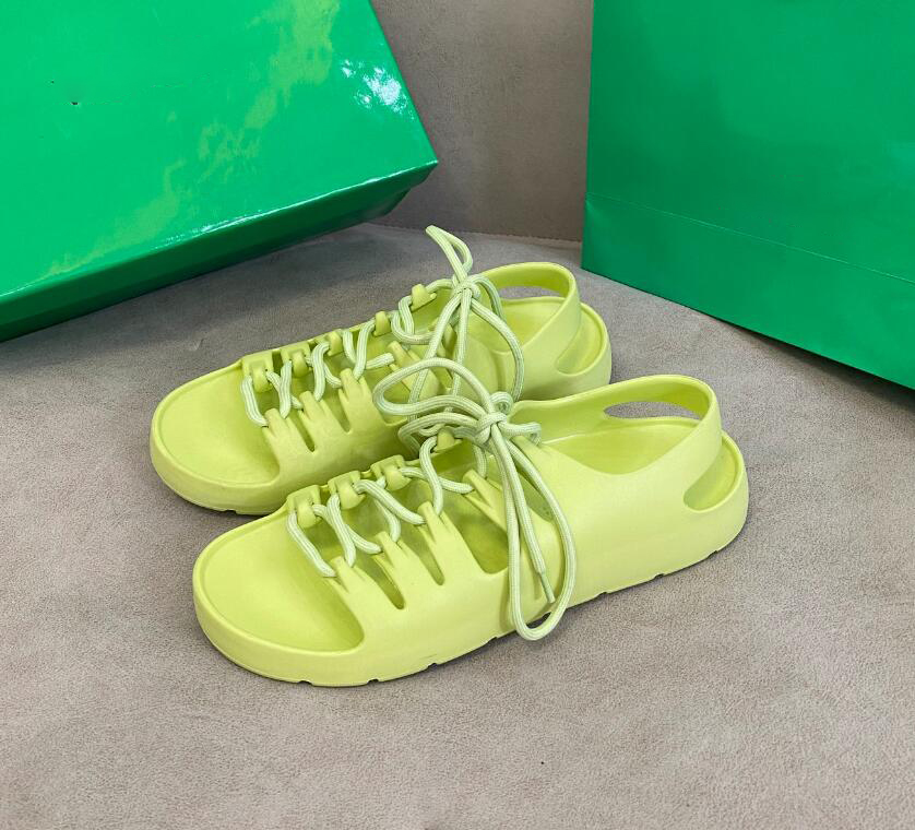 

Luxury Designer Jelly Sandals Women Fashion Sandal Ultra Lightweight Rubber Lace-Up Sandals, Box