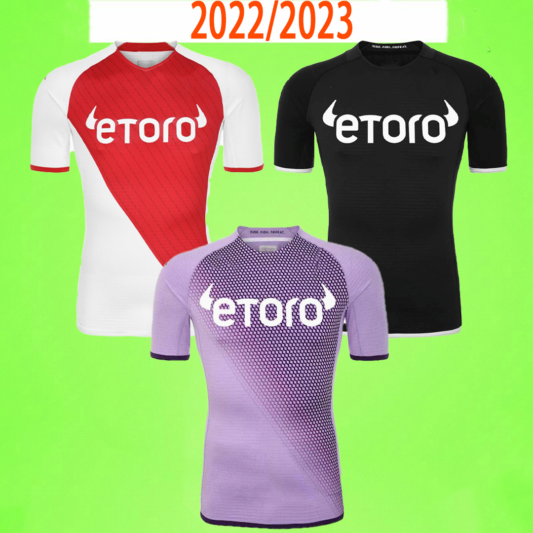 

Maillot de foot Monaco 22 23 Soccer Jersey AS BEN YEDDER JOVETIC GOLOVIN 2022 2023 GEUBBELS Flocage JORGE Football Shirt home away third men kids kit purple black red, 2022/2023 home