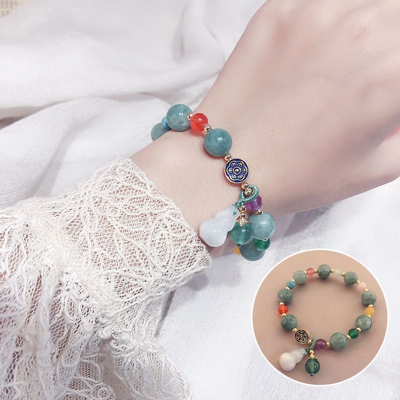 

Designer Vintage Bracelet Natural Chalcedony Bead Chain Ladies Classic Bracelet Fashion Simple HighQuality Jewelry Accessories Wholesale With Box