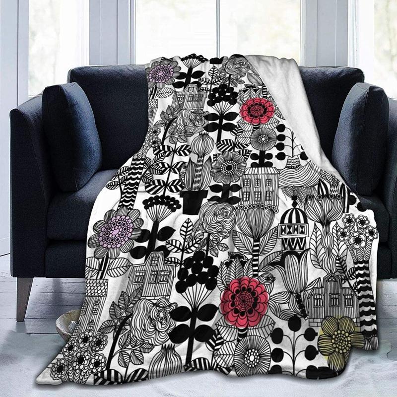 

Blankets Throw Blanket Flannel Super Soft Fleece Bedspread Home Decor All Season For Bed Couch Living Room Marimekko PieceBlankets