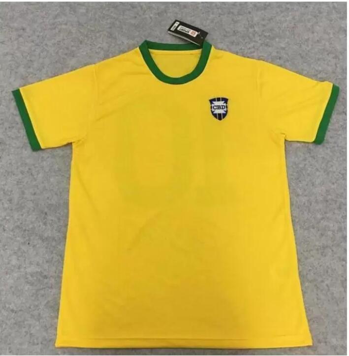 

# 10 Pele 1970 world cup Brasil retro soccer jersey Vintage Classic commemorate antique Collection 70 football shirt home yellow futebol, Black