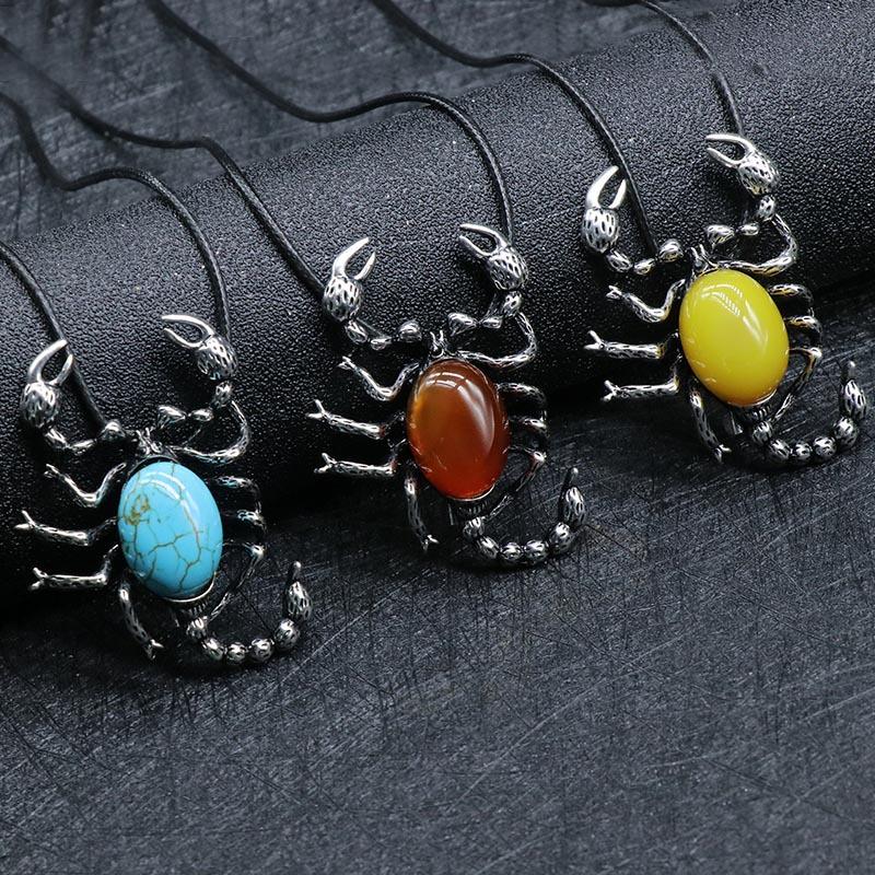 

Pendant Necklaces Halloween Cosplay Costume Stainless Steel Mens Gothic Scorpion NecklacePendant