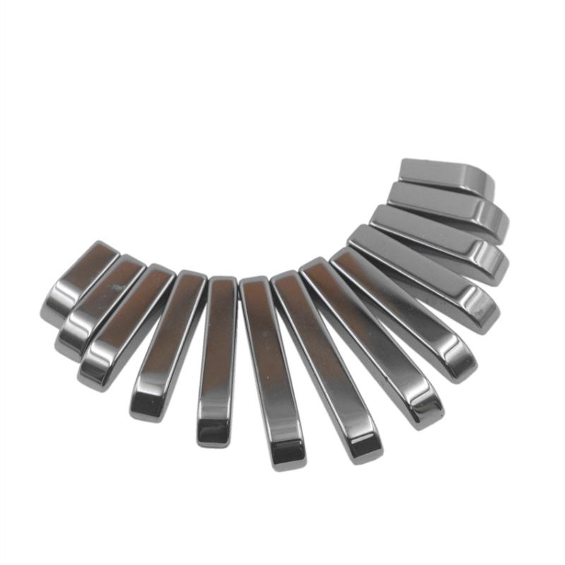 

Pendant Necklaces Natural Hematite Stone Gem Set For DIY Necklace Black Retangle Stick Charms Female Women Jewelry Part Craft A890