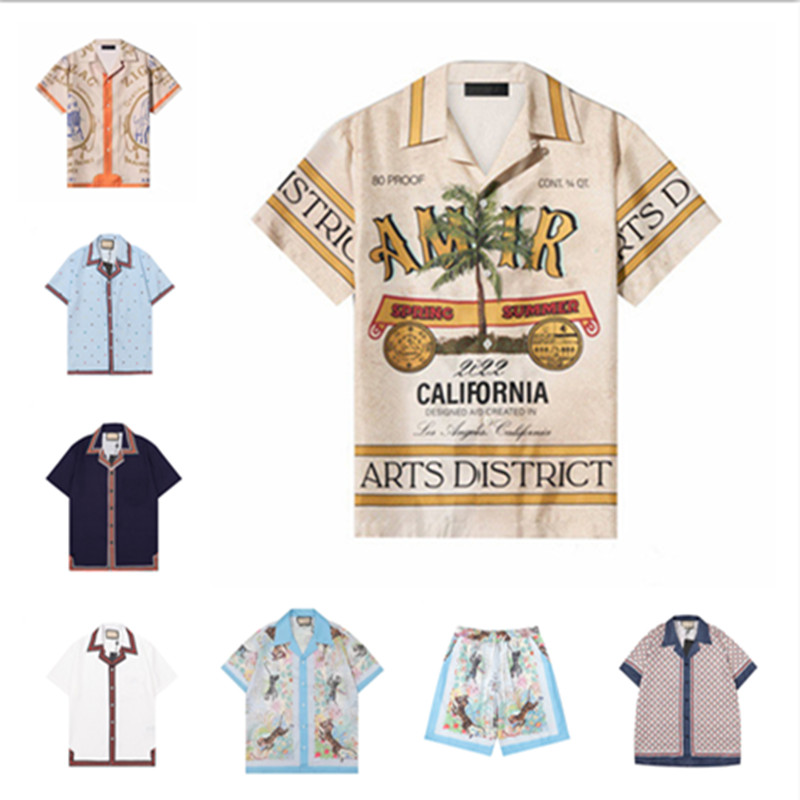 

New Style Hawaii Floral Print Beach Shirts Men's Designer Silk Bowling Shirt Casual Hawaiian Shirts Men Summer Blouse Short Sleeve Loose Dress tshirt, 21