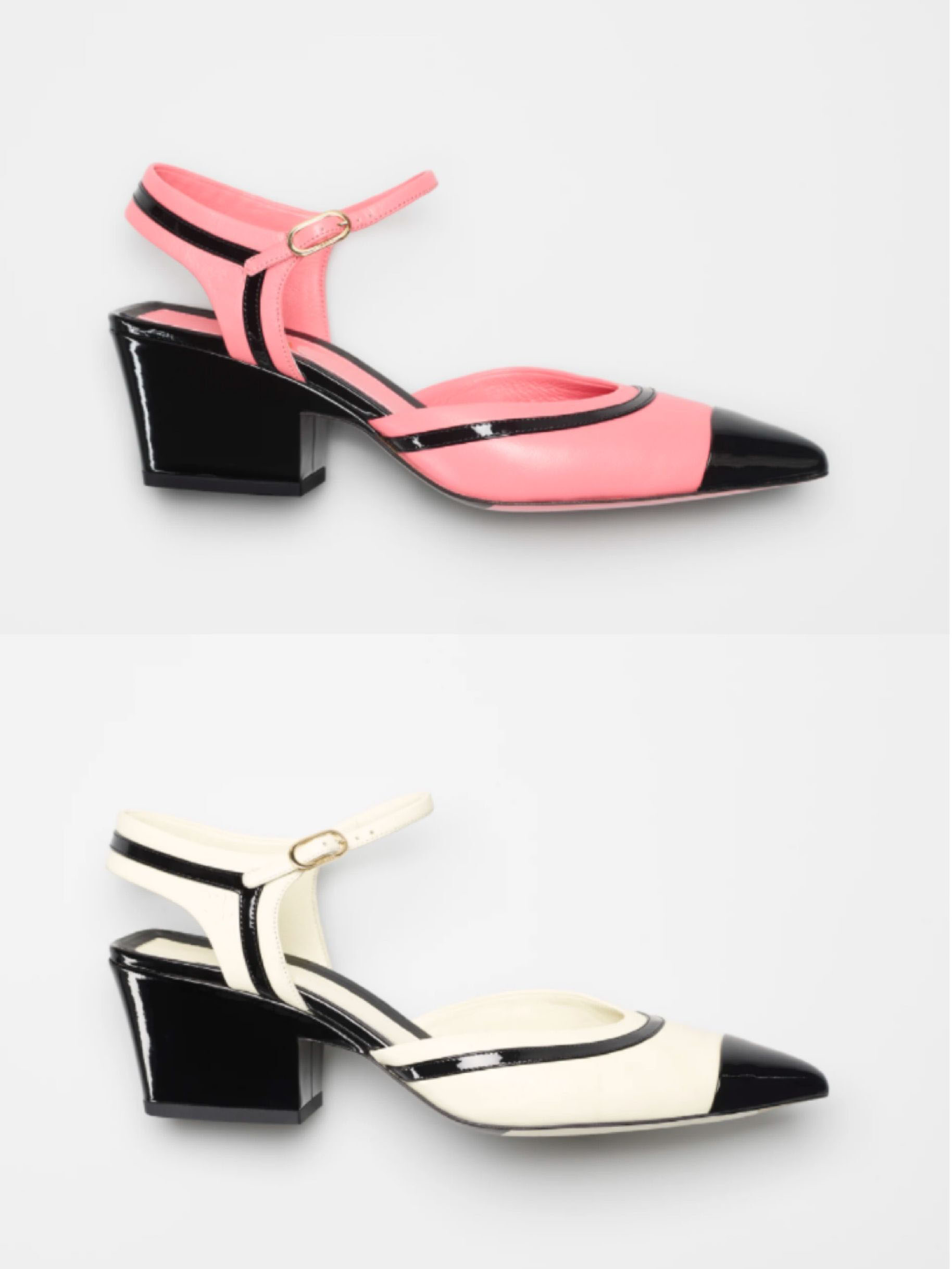 

AAAAA+ Fashion Designer Sandals Slippers Sheepskin and Calf Patent Leather Contrast Color Details Pointed Toe Heel 6cm Noble and Elegant Ladies