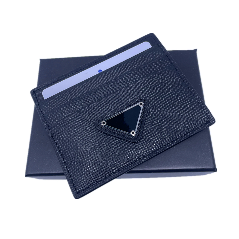 

Black Genuine Leather Credit Card Holder Wallet Classic Business Mens ID Cards Case Coin Purse 2023 New Fashion Slim Pocket Bag Pouch