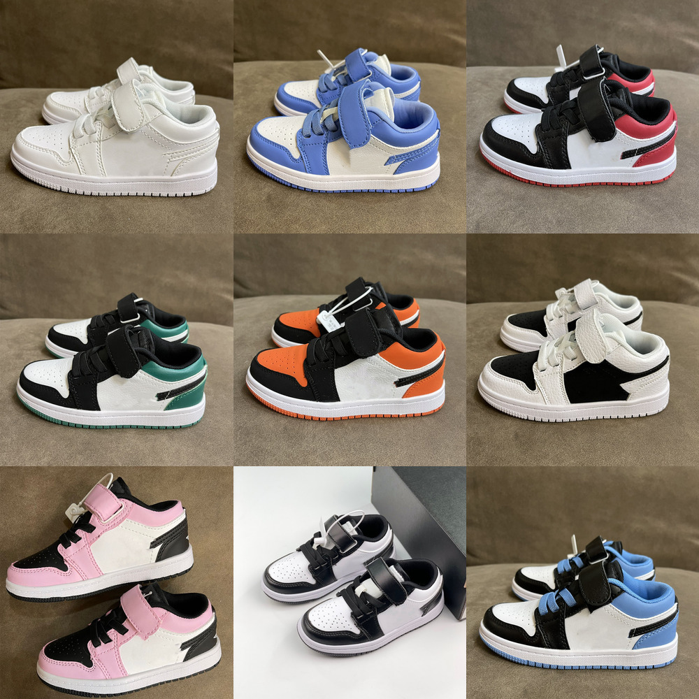 

2022 kids children panda Jumpman 1 Basketball Shoes Hook & Loop Boys Girls baby Toddler Sport Trainer jordens running shoes Obsidian white black Youth Outdoor Sneaker, 1224445