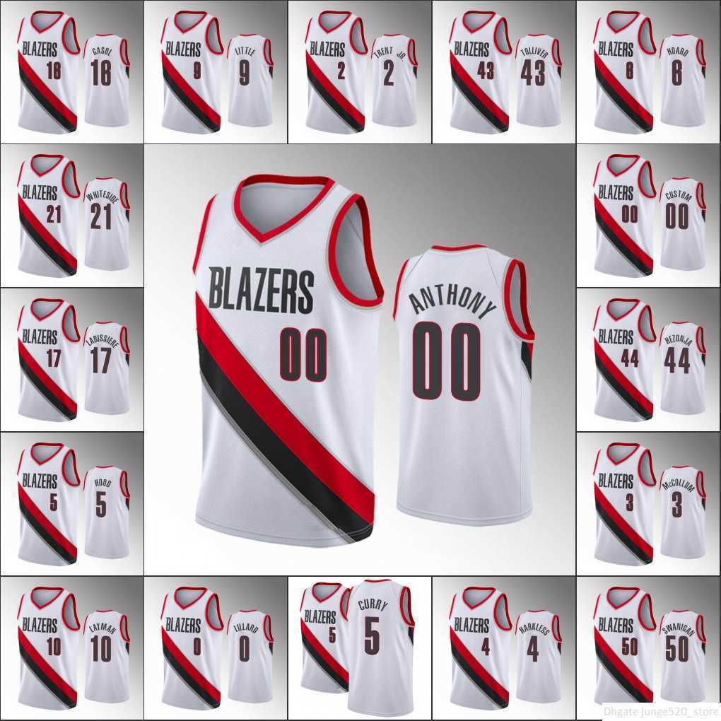 

Screen Print Portland Trail''Blazers''Men C.J. McCollum Damian Lillard Carmelo Anthony Association White Custom 75th''nba''jerseys
