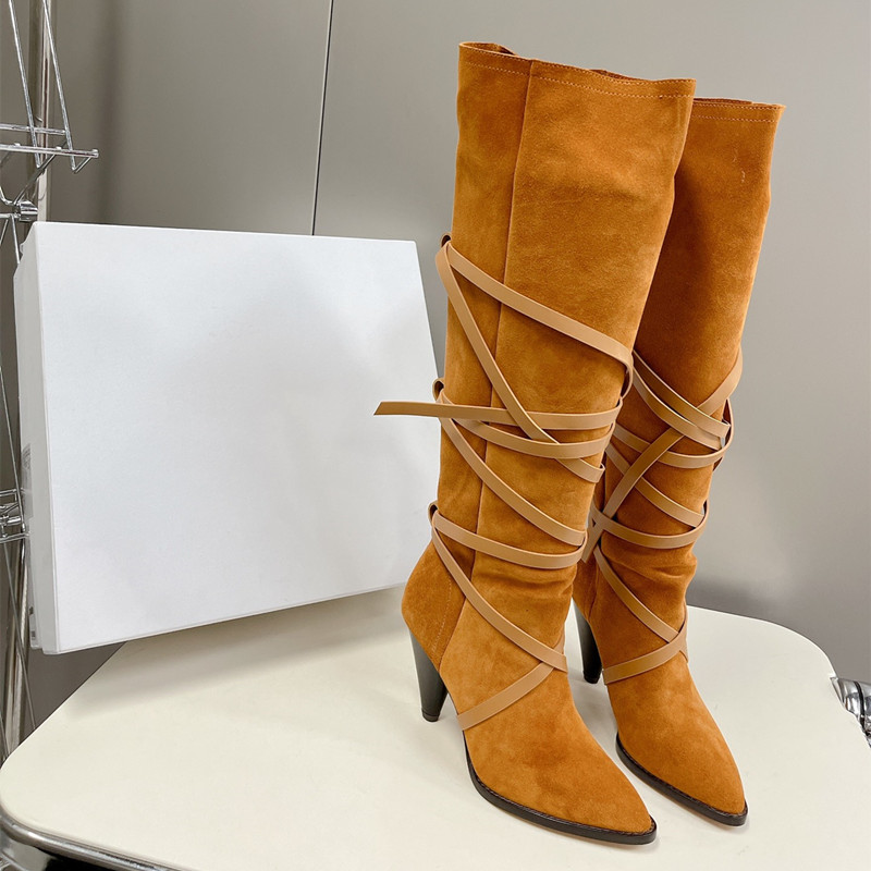 

8.5cm heel women lady autumn genuine leather long boots fashion shoes IB3150, Black