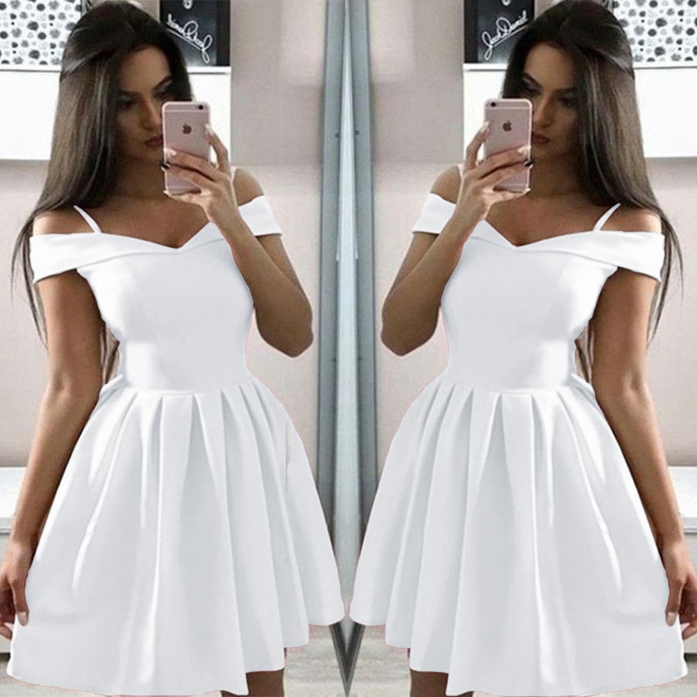 

Casual Dresses One Shoulder Ruffle Satin Fit & Flare Dress w3Qm#, Blue
