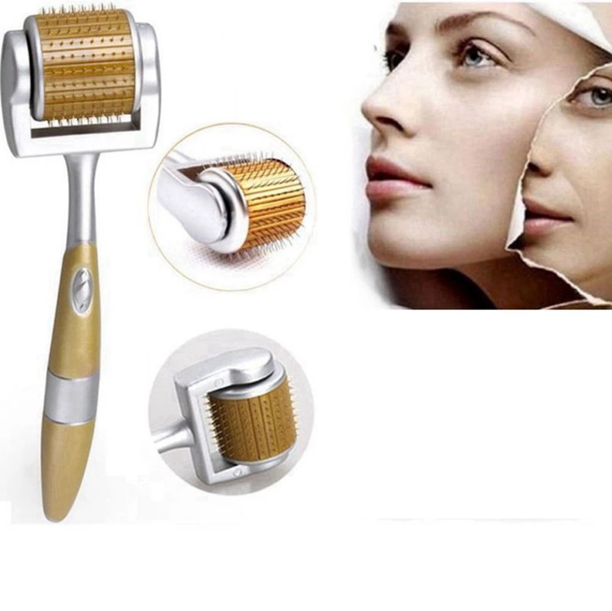 Derma Roller Real Needle Diougens Lee 192 Stainless Steel Microneedling Roller for Glowing Skin & Hair Beard Growth Storage Case-image-765642768