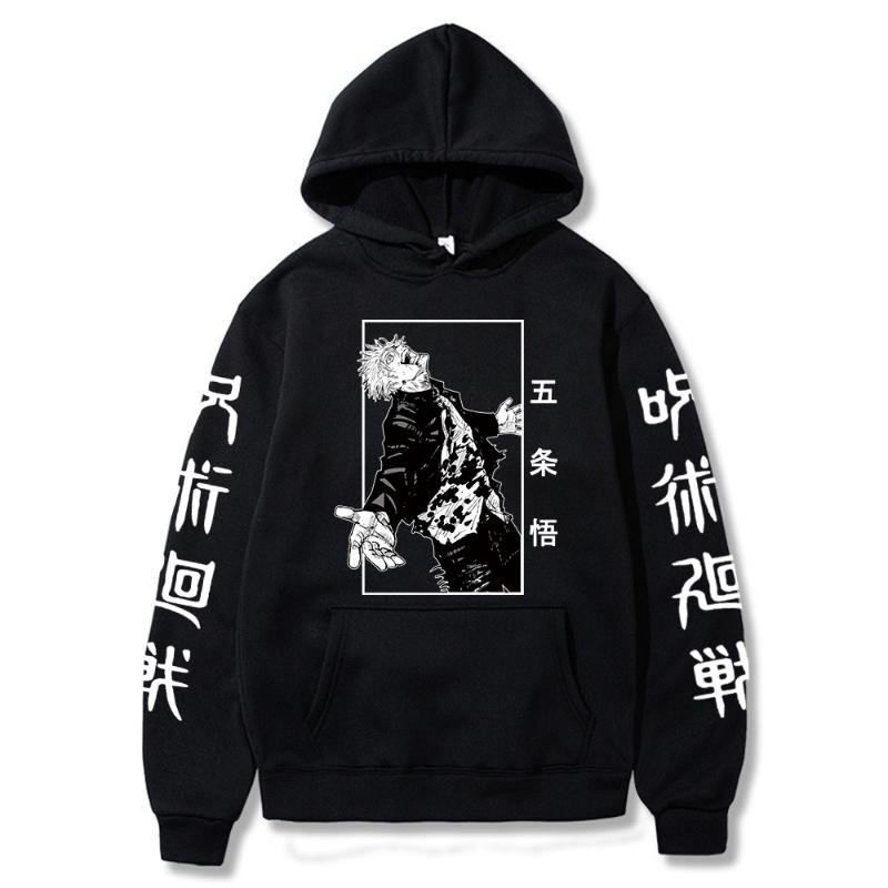 

Men's Hoodies & Sweatshirts 2022 Autumn Japanese Anime Jujutsu Kaisen Women Hoodie Cartoon Satoru Gojo Harajuku Streetwear Hip Hop, Red
