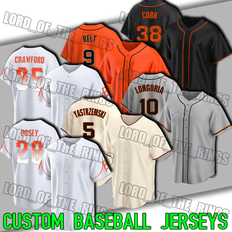 

SF City Connect Baseball 28 Buster Posey Jersey Brandon Crawford Mike Yastrzemski Brandon Belt Jerseys Joc Pederson Alex Wood Cobb Steven Duggar Evan Longoria, Man custom jersey (jr)