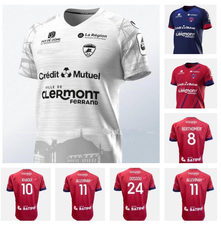 

22 23 MAILLOTS Clermont Foot 63 soccer jerseys home away third 2022 2023 bayo Dossou Allevinah Berthomier Magnin Iglesias TELL football shirts top thailand