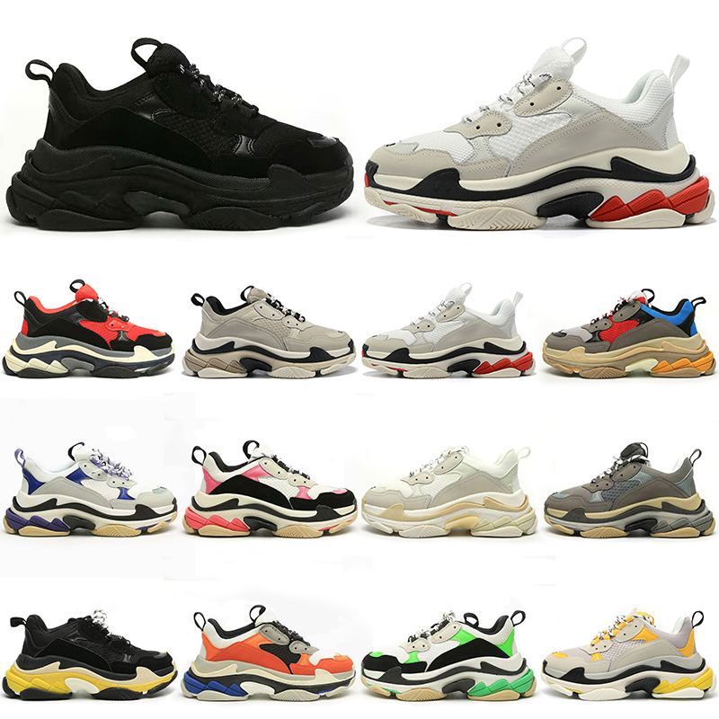 

triple s men casual shoes women designer sneakers black white grey red blue green light tan oreo platform mens womens trainers sports fashion tennis, #14