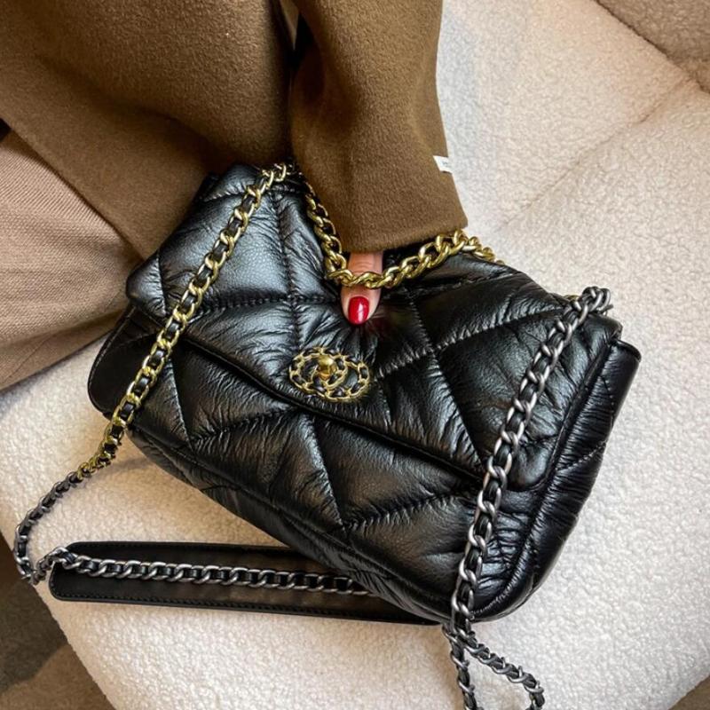 

Evening Bags Lattice Square Tote Bag 2022 Winter High-quality PU Leather Women's Designer Handbag Shoulder Messenger, Beige