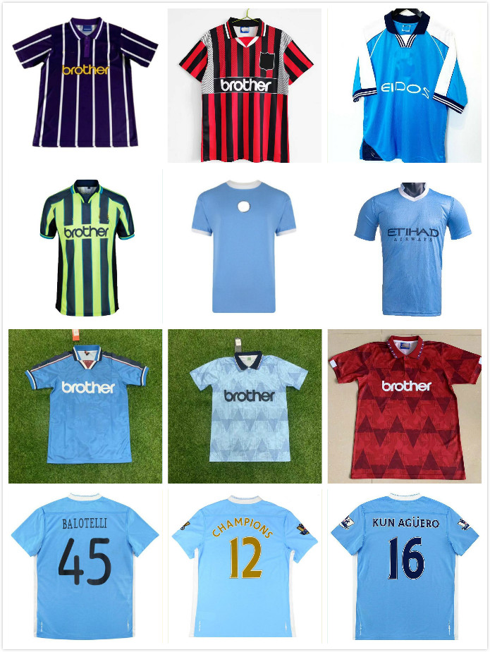 

1972 1989 Manchester Retro Man Haaland DZEKO Soccer Jerseys 1998 1999 2011 2012 City 72 98 99 11 12 Wembley Clough Home Tevez Kun Aguero