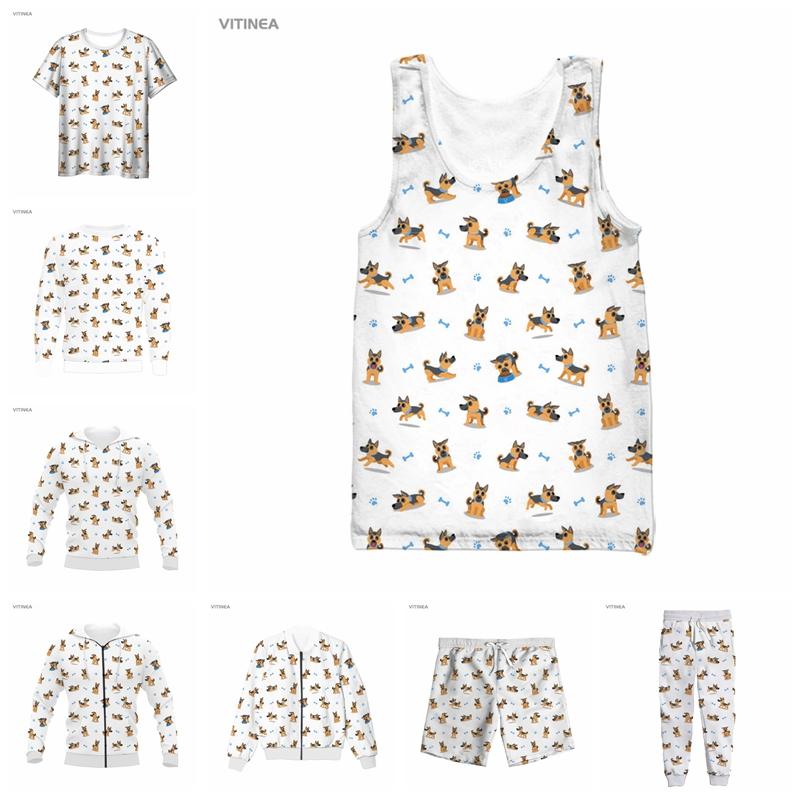 

Men' Tracksuits Vitinea 3D Full Print Dogs T-shirt/Sweatshirt/Zip Hoodies/Thin Jacket/Pants Four Seasons Casual R52, Vest