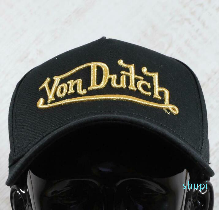 

Mens women Von Dutch 3D Embroidered Cap Black/Gold 2022