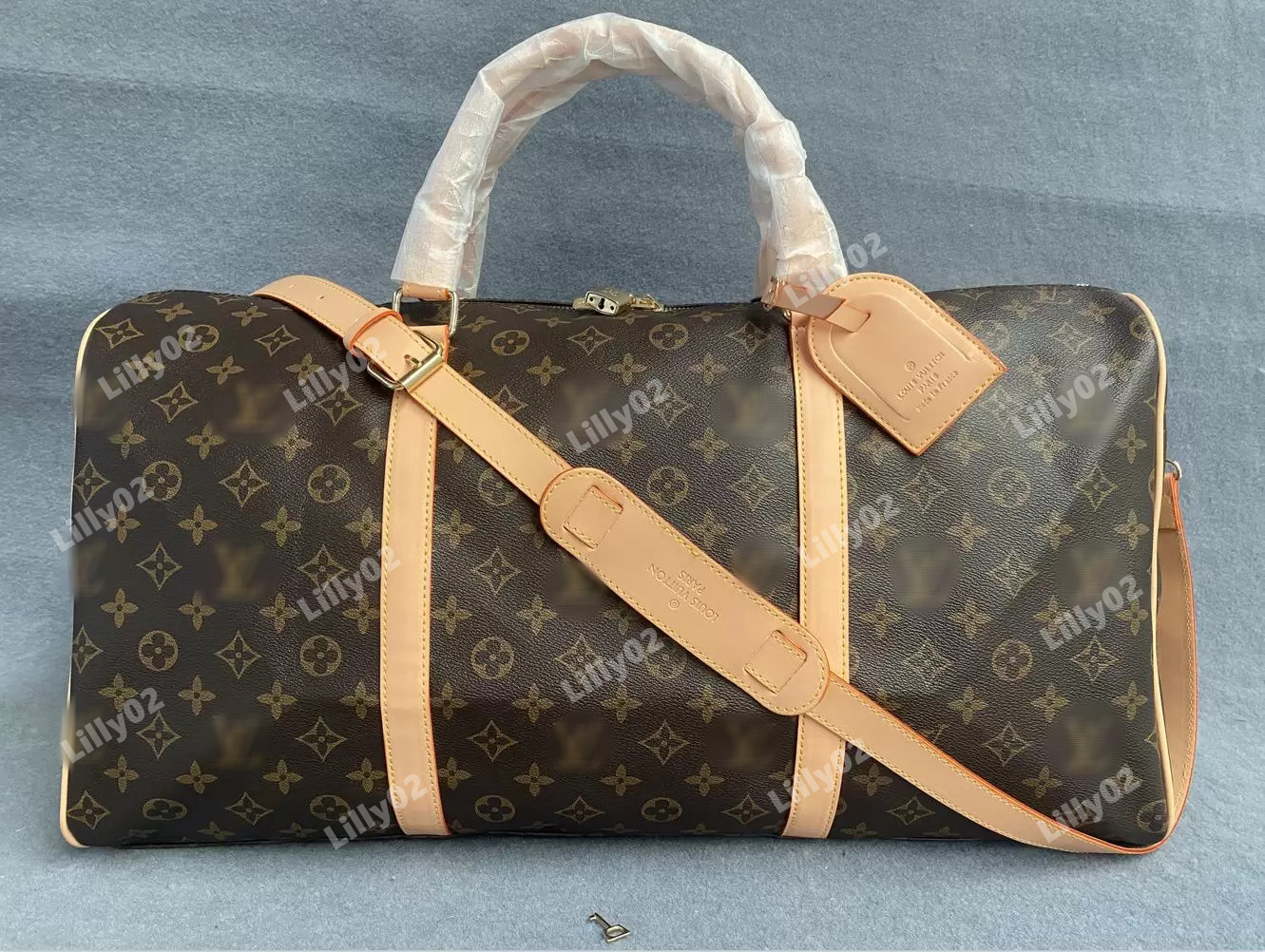 

Top Quality New Men Duffle Bag Women Travel Bags Hand Luggage Travel Bags Men Pu Leather Handbags Large CrossBody Bags Totes 55cm, With dustbag