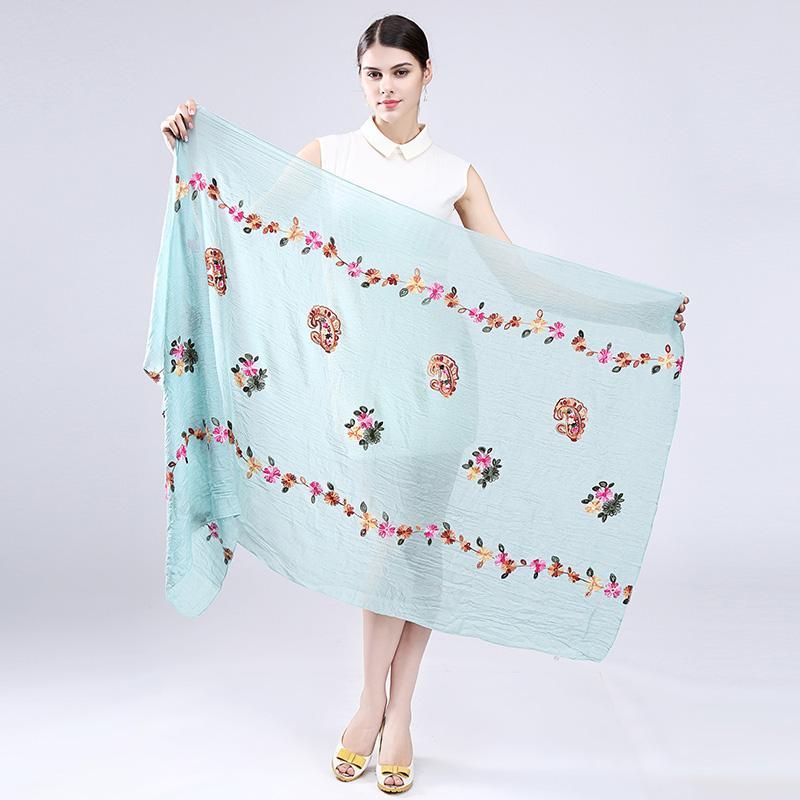 

Scarves Ladies Fashion Floral Embroidery Viscose Shawl Scarf Autumn Winter Muffler Headband Foulard Sjaal Wrap Hijab Snood 180 90CmScarves S