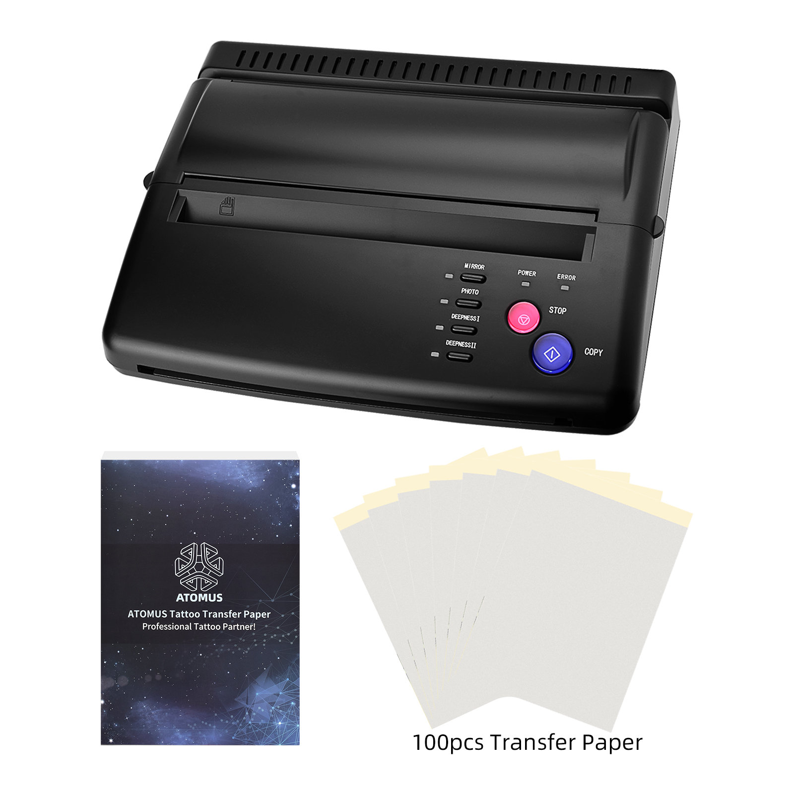 

Thermal tattoo transfer machine black line draft copy 1pc paper feeding 100pcs consumables hand drawing pattern A4