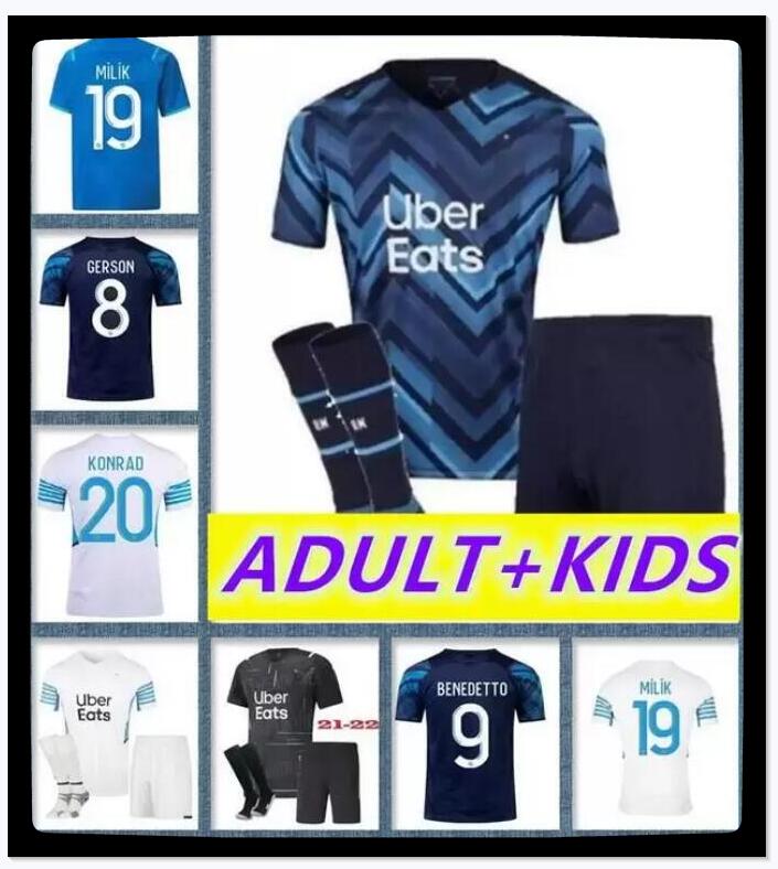 

SANSON CUISANCE KAMARA Mandanda Soccer jerseys 2021 2022 OM Maillot Foot PAYET THAUVIN BENEDETTO GUENDOUZI jersey 21 22 MILIK goalkeeper shi