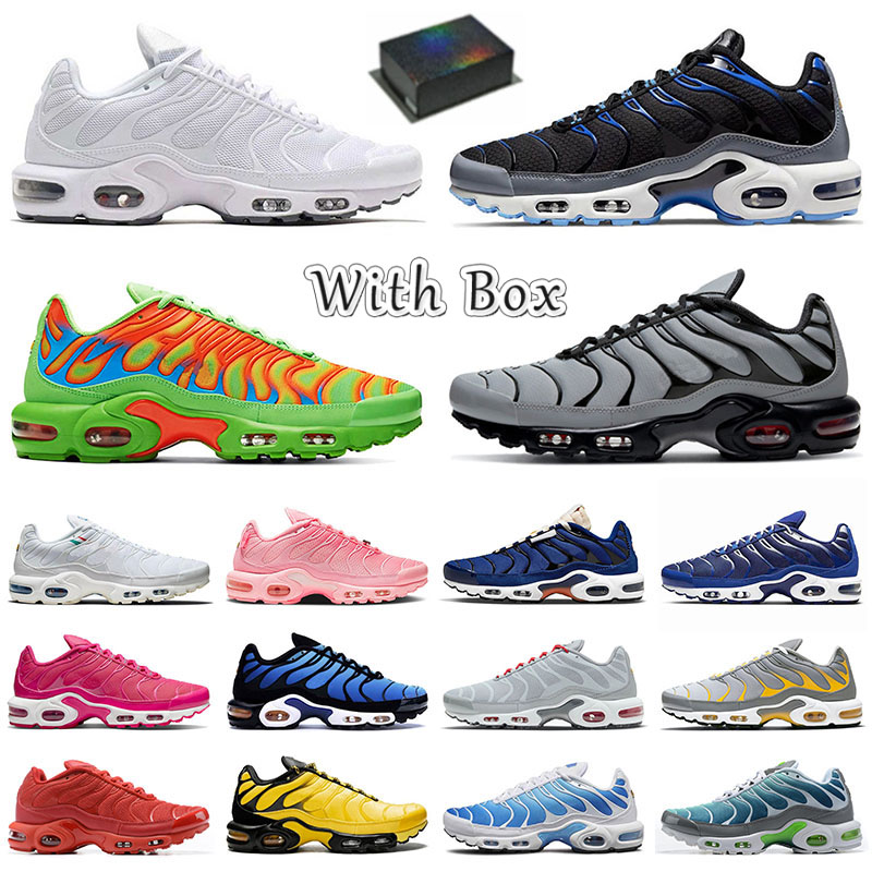 

2022 mens womens summers running shoes authentic tn plus 3d swush black su mean green all white black mesh net grey red combo gradient royal blues club run sneakers 36-46, L01 40-46 topography pack