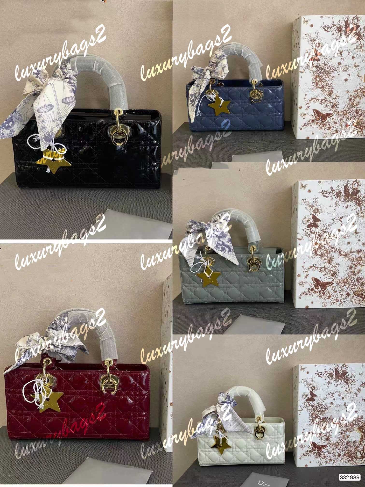 

Handbags Crossbody Designer Bag Lady Bags Transverse 26cm Cannage 2 Shoulder Straps Patent Leather 5 Colors Handbag Purse Tote, Contact us