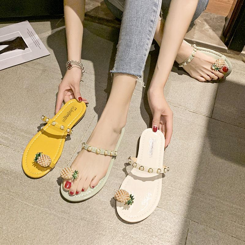 

Slippers Women Sandals Bling Crystal Summer Woman Beach Flat Shoes Women's Outdoor Flip Flop Ladies Soft Bottom SlippersSlippers, Green