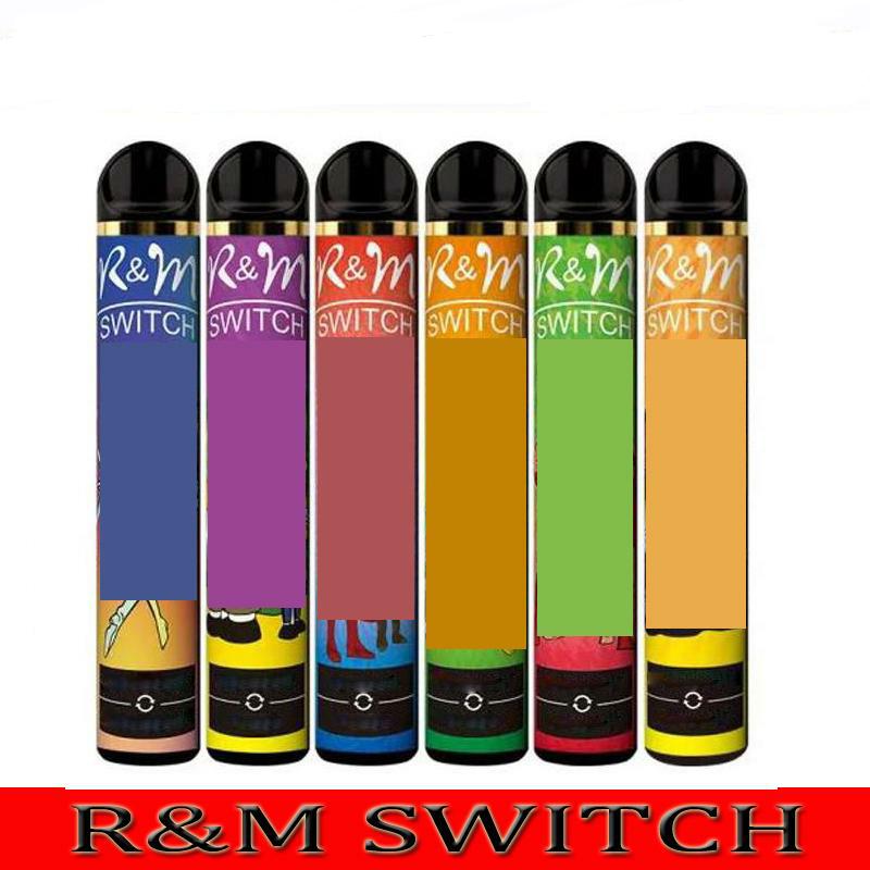 

100% Original Rick and Morty Switch RandM Electronic Cigarette Extra 8ml 1100mAh 2000 Puffs 6 Double Colors Disposable Vape