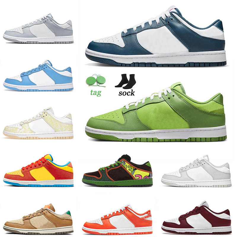 

2022 Top Quality Dunks Low Running Sports Shoes Valerian Blue Size 13 Green Paisley Black White Unc Grey Fog Bordeaux Mens Women Sneakers Trainers 36-45, A15 coast 36-45