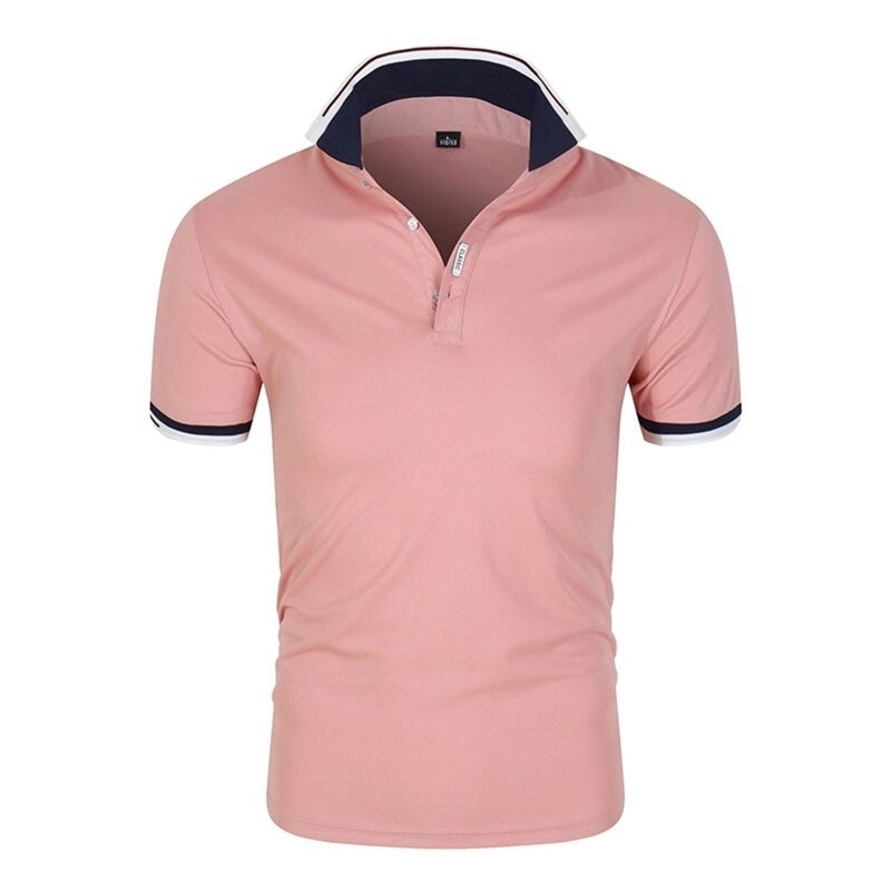 Polo Shirt Casual Solid Color Lapel Cotton Blend Short Sleeve Formal Wear Highend Business selling Mens 220618