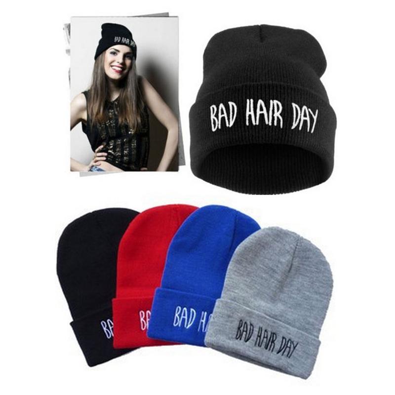 

Berets Fashion Skullies Beanies Woman Bad Hair Day Hats Winter Unisex Casual Male Cap Boy Hip Hop Embroidery Autumn Knitted Hat FemaleBerets, Red
