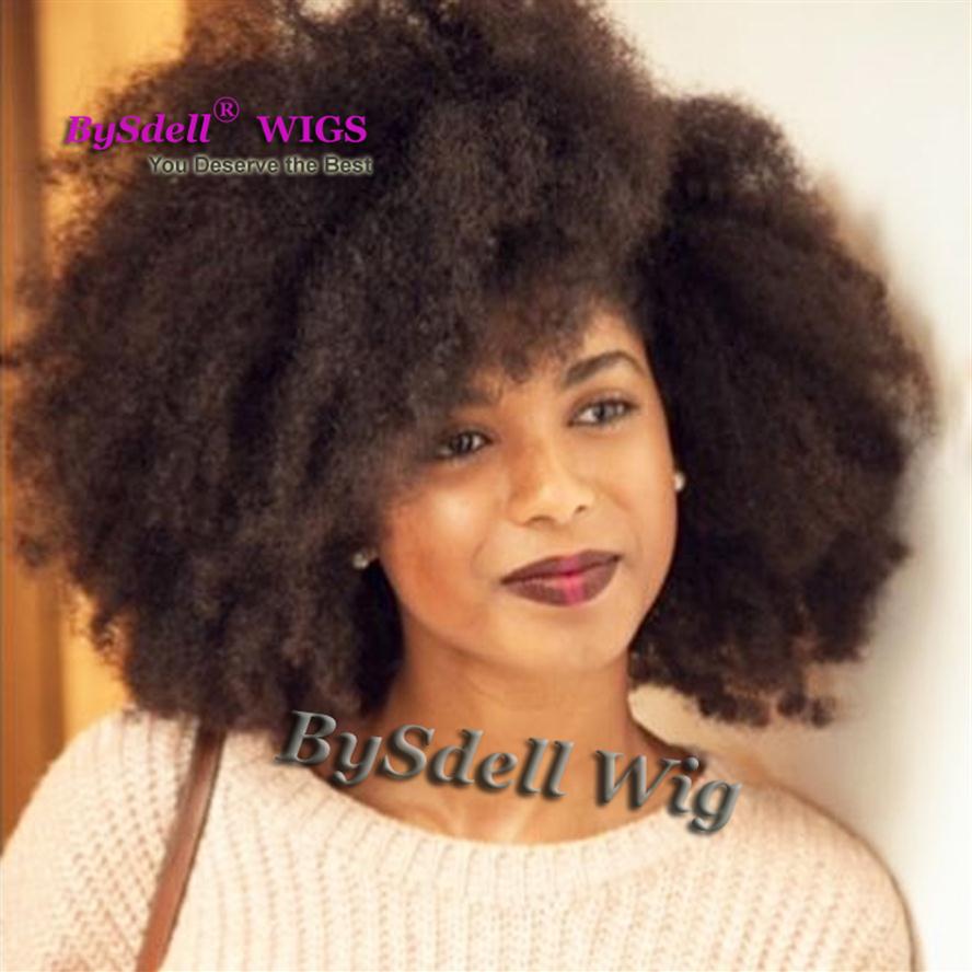 

Grade 8A Afro Kinky Curly Full Lace Wigs Lace Front Wigs Baby Hair 100% Brazilian Unprocessed Virgin Human Hair Wig For Black Wome248I, Natural color
