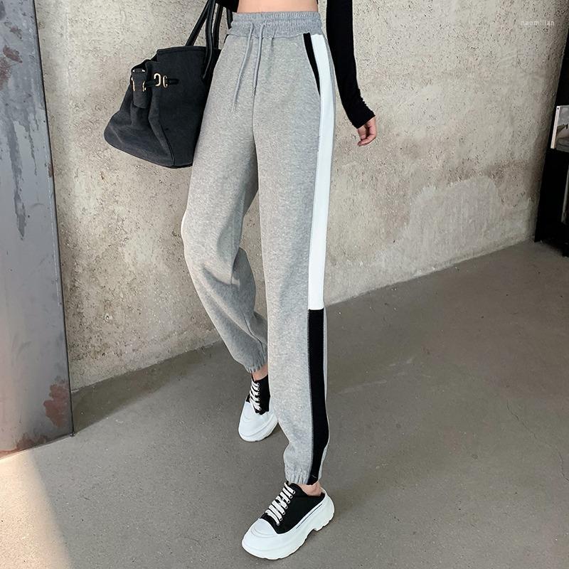 

Men's Pants Grey Plush Thickened Sweatpants Women's Autumn Winter 2022 Side Contrast Casual High Waist Leggings Harlan PantsMen's Naom22, Grey without plus