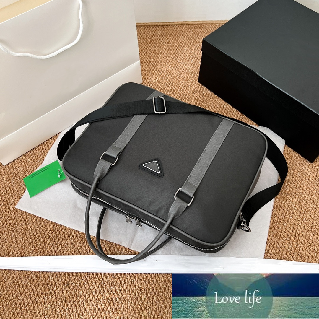 

Men Laptop Bag with triangle LOGO Business Briefcase OxfordTravel Bag Casual Shoulder Cross body Large Capacity Handbag, As pic