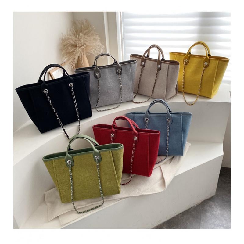 

Evening Bags Large Capacity Simple Canvas Tote Bag Casual Portable Shoulder BagEvening, Yellow
