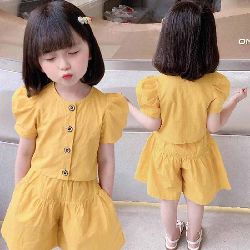 

Clothing Sets Kids Clothes Girls Solid Tshirt Skirt For Casual Style Tracksuit Summer TracksuitClothing, Y4j2558